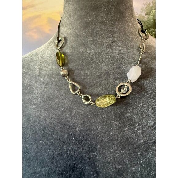 Lia Sophia Jewelry - Retired Lia Sophia Necklace/Choker Silver Sea foam Bead